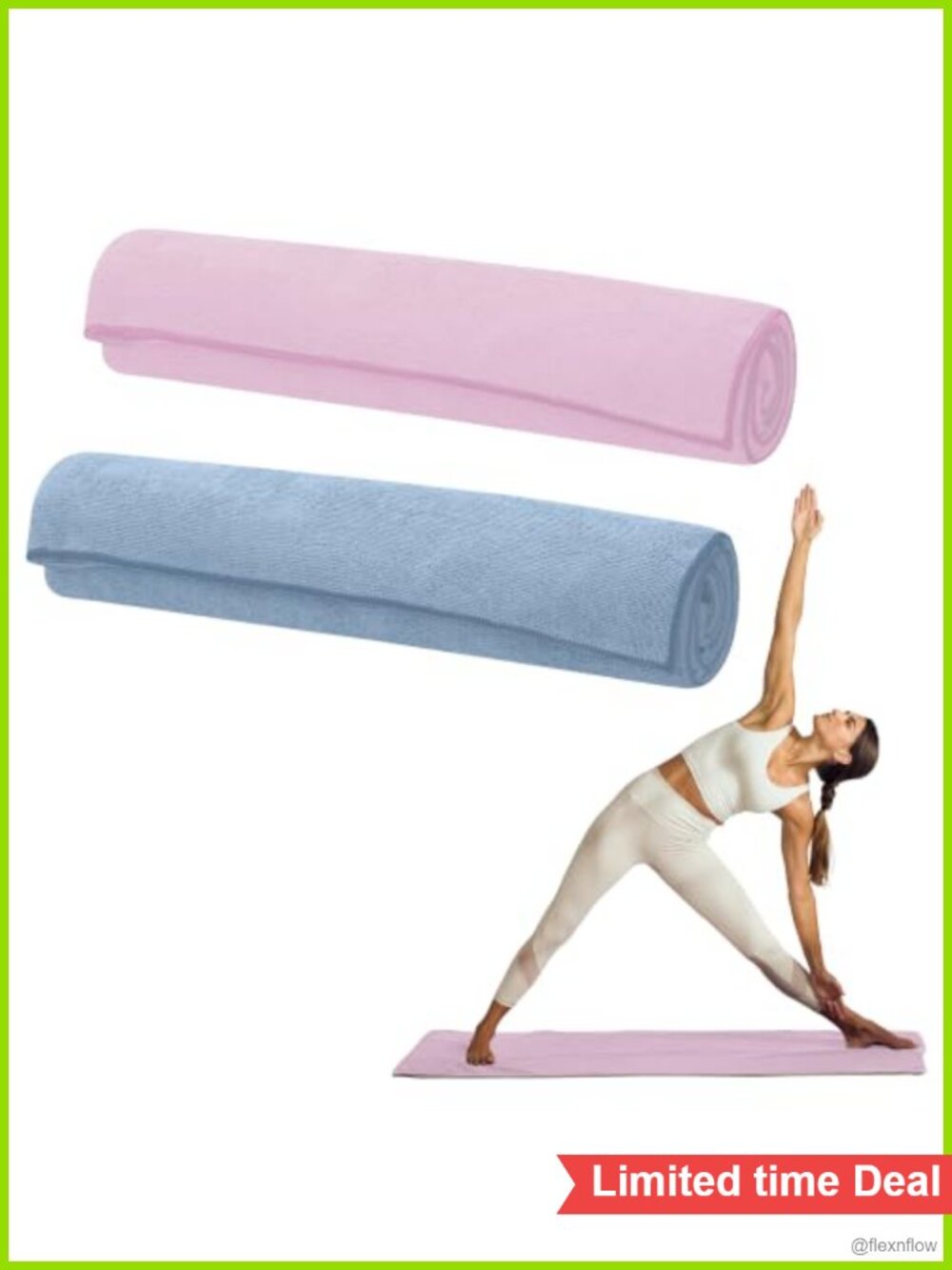 Gaiam Yoga Mat Towel Microfiber Non-Slip 24x68 Quick Dry